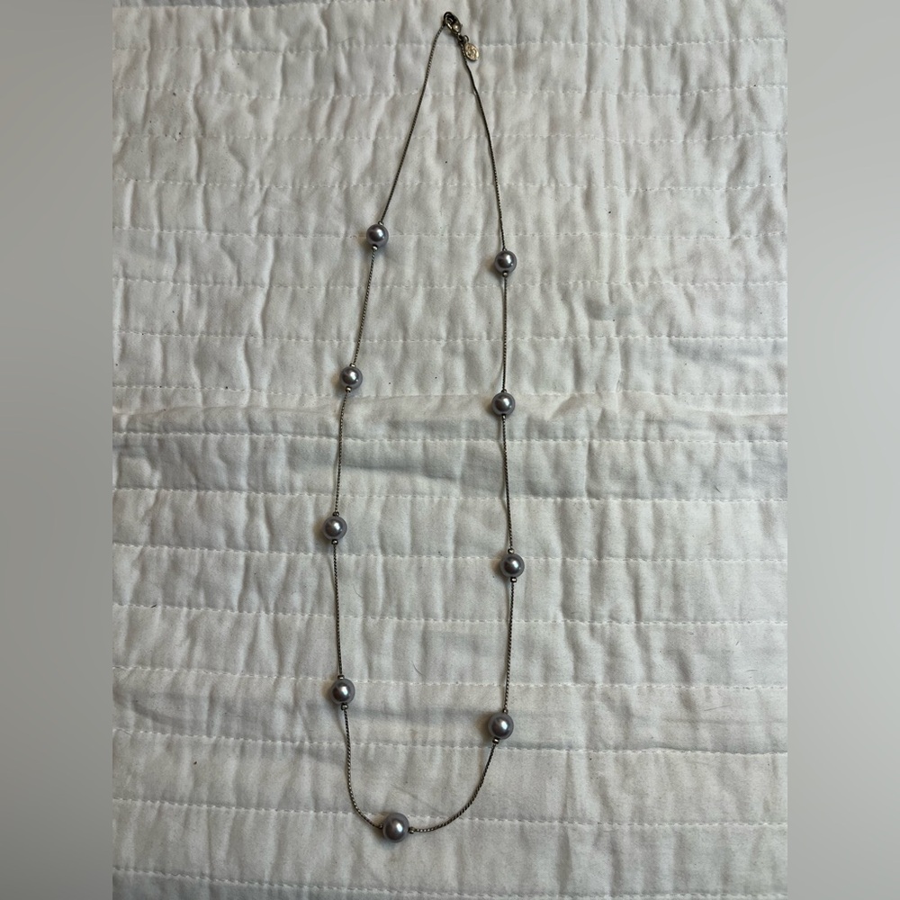 Vintage Premier Designs pearl and silver necklace